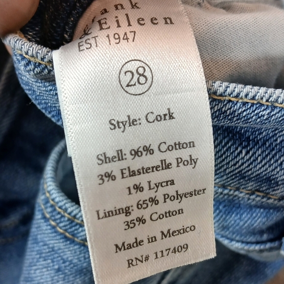 Frank & Eileen Everyday Cork Jean in Antique Blue Base Size 28 - Picture 13 of 15